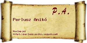 Perlusz Anikó névjegykártya
